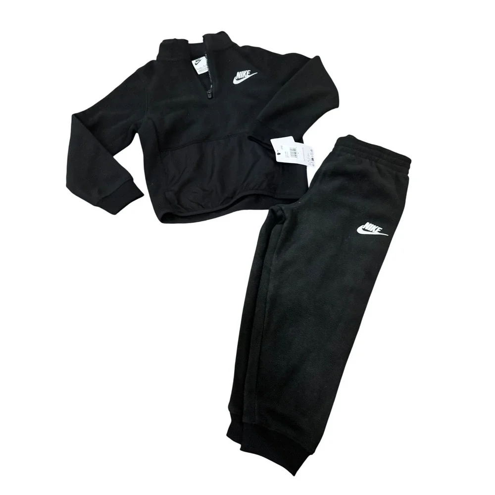 Nike Kids Tracksuit Set Black 2 Piece Jogger Sweatsuit Size 6 NWT - Picture 2 of 6